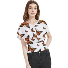 Monarch Butterflies Butterfly Chiffon Blouse