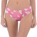 Pink and White Butterflies Reversible Classic Bikini Bottoms View1