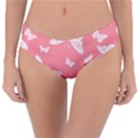 Pink and White Butterflies Reversible Classic Bikini Bottoms View3