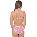 Pink and White Butterflies Double Strap Halter Bikini Set View2