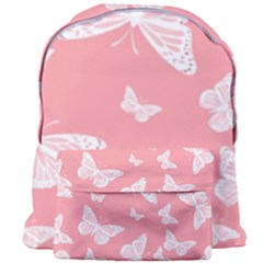 Pink And White Butterflies Giant Full Print Backpack by SpinnyChairDesigns