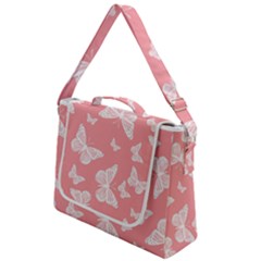 Pink And White Butterflies Box Up Messenger Bag by SpinnyChairDesigns