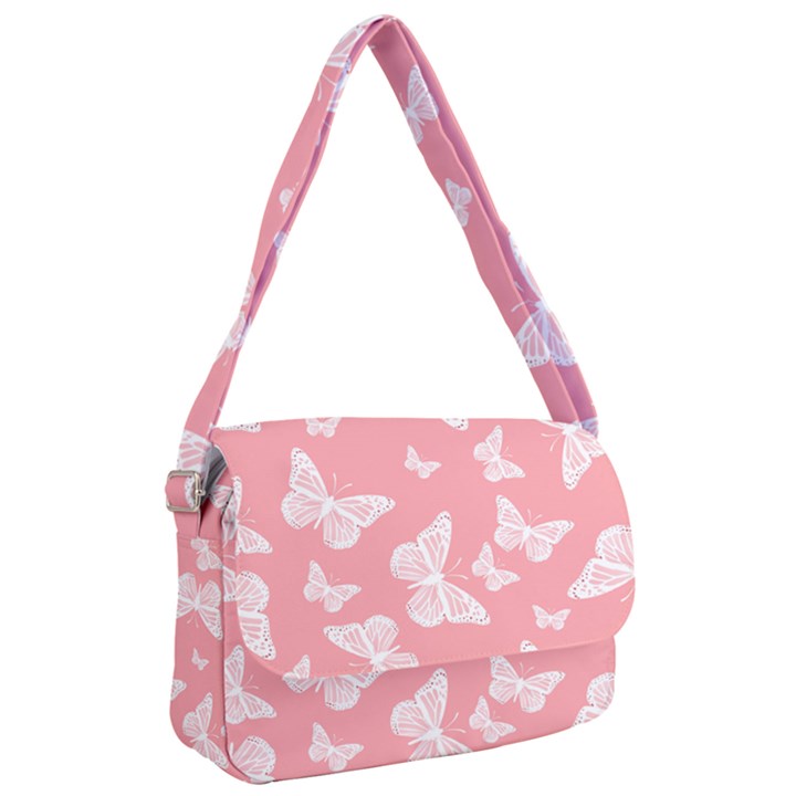 Pink and White Butterflies Courier Bag