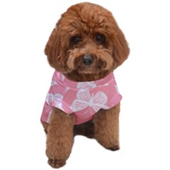 Pink And White Butterflies Dog T-shirt