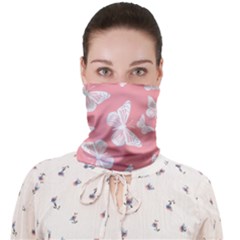 Pink And White Butterflies Face Covering Bandana (adult) by SpinnyChairDesigns