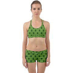 Green Four Leaf Clover Pattern Back Web Gym Set by SpinnyChairDesigns