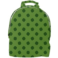 Green Four Leaf Clover Pattern Mini Full Print Backpack by SpinnyChairDesigns