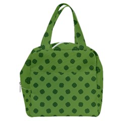 Green Four Leaf Clover Pattern Boxy Hand Bag by SpinnyChairDesigns