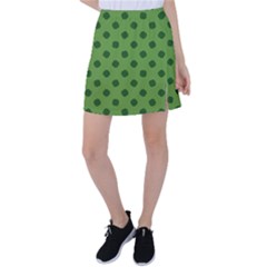 Green Four Leaf Clover Pattern Tennis Skirt by SpinnyChairDesigns