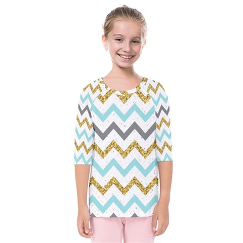 Chevron  Kids  Quarter Sleeve Raglan Tee by Sobalvarro