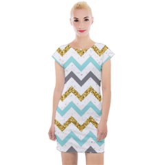 Chevron  Cap Sleeve Bodycon Dress by Sobalvarro