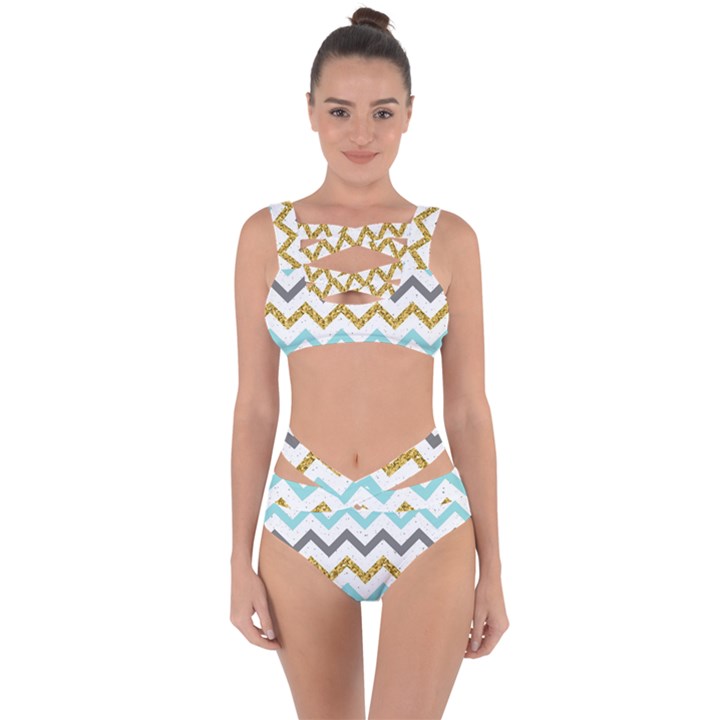 Chevron  Bandaged Up Bikini Set 