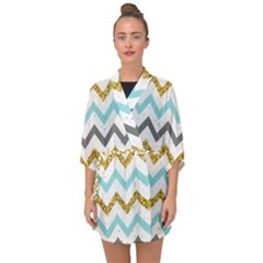 Chevron  Half Sleeve Chiffon Kimono by Sobalvarro