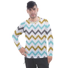 Chevron  Men s Pique Long Sleeve Tee