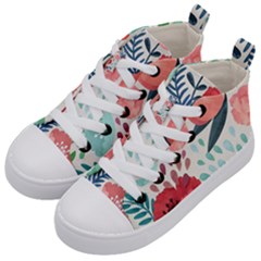 Floral  Kids  Mid-top Canvas Sneakers by Sobalvarro