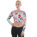 Floral  Long Sleeve Cropped Velvet Jacket View1