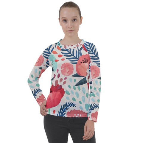 Floral  Women s Long Sleeve Raglan Tee by Sobalvarro