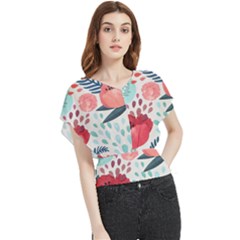 Floral  Butterfly Chiffon Blouse