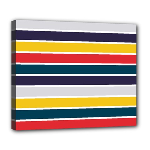 Horizontal Colored Stripes Deluxe Canvas 24  X 20  (stretched) by tmsartbazaar