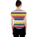 Horizontal Colored Stripes Crew Neck Crop Top View2