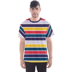 Horizontal Colored Stripes Men s Sport Mesh Tee