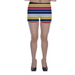 Horizontal Colored Stripes Skinny Shorts by tmsartbazaar