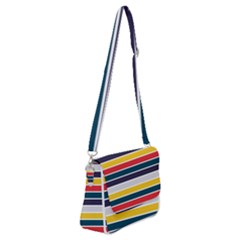 Horizontal Colored Stripes Shoulder Bag With Back Zipper by tmsartbazaar