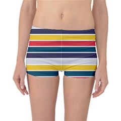 Horizontal Colored Stripes Boyleg Bikini Bottoms by tmsartbazaar