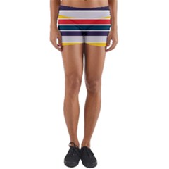 Horizontal Colored Stripes Yoga Shorts by tmsartbazaar