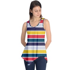 Horizontal Colored Stripes Sleeveless Tunic by tmsartbazaar