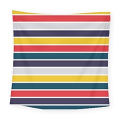 Horizontal Colored Stripes Square Tapestry (large) by tmsartbazaar