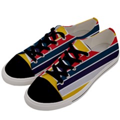 Horizontal Colored Stripes Men s Low Top Canvas Sneakers by tmsartbazaar