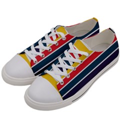 Horizontal Colored Stripes Women s Low Top Canvas Sneakers by tmsartbazaar