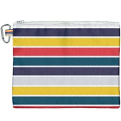 Horizontal Colored Stripes Canvas Cosmetic Bag (xxxl) by tmsartbazaar