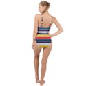 Horizontal Colored Stripes High Neck One Piece Swimsuit View2