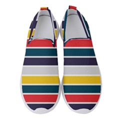 Horizontal Colored Stripes Women s Slip On Sneakers by tmsartbazaar