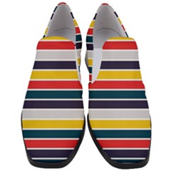 Horizontal Colored Stripes Women Slip On Heel Loafers by tmsartbazaar