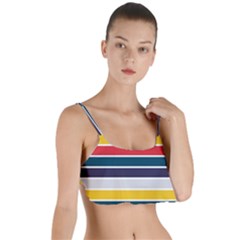 Horizontal Colored Stripes Layered Top Bikini Top  by tmsartbazaar