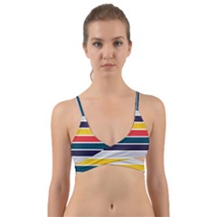 Horizontal Colored Stripes Wrap Around Bikini Top by tmsartbazaar