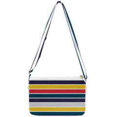 Horizontal Colored Stripes Double Gusset Crossbody Bag by tmsartbazaar