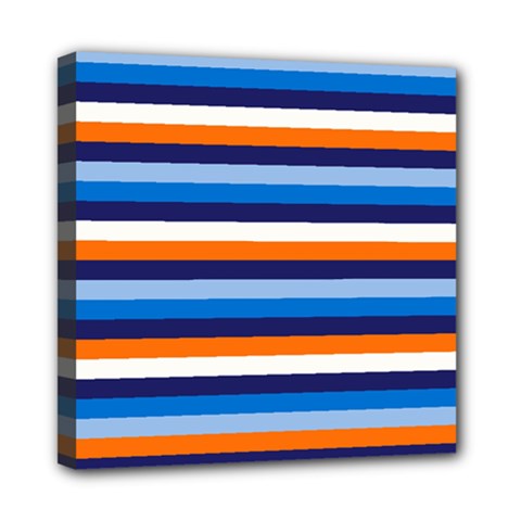 Ocean Blue Stripes Mini Canvas 8  X 8  (stretched) by tmsartbazaar