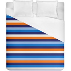 Ocean Blue Stripes Duvet Cover (california King Size) by tmsartbazaar