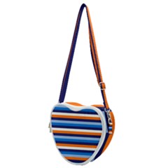 Ocean Blue Stripes Heart Shoulder Bag