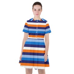 Ocean Blue Stripes Sailor Dress by tmsartbazaar