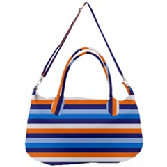 Ocean Blue Stripes Removal Strap Handbag by tmsartbazaar