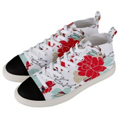 Floral Pattern  Men s Mid-top Canvas Sneakers by Sobalvarro