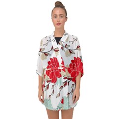 Floral Pattern  Half Sleeve Chiffon Kimono by Sobalvarro