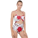 Floral pattern  Scallop Top Cut Out Swimsuit View1