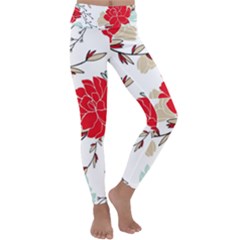 Floral Pattern  Kids  Lightweight Velour Classic Yoga Leggings by Sobalvarro