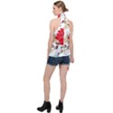 Floral pattern  Halter Asymmetric Satin Top View2